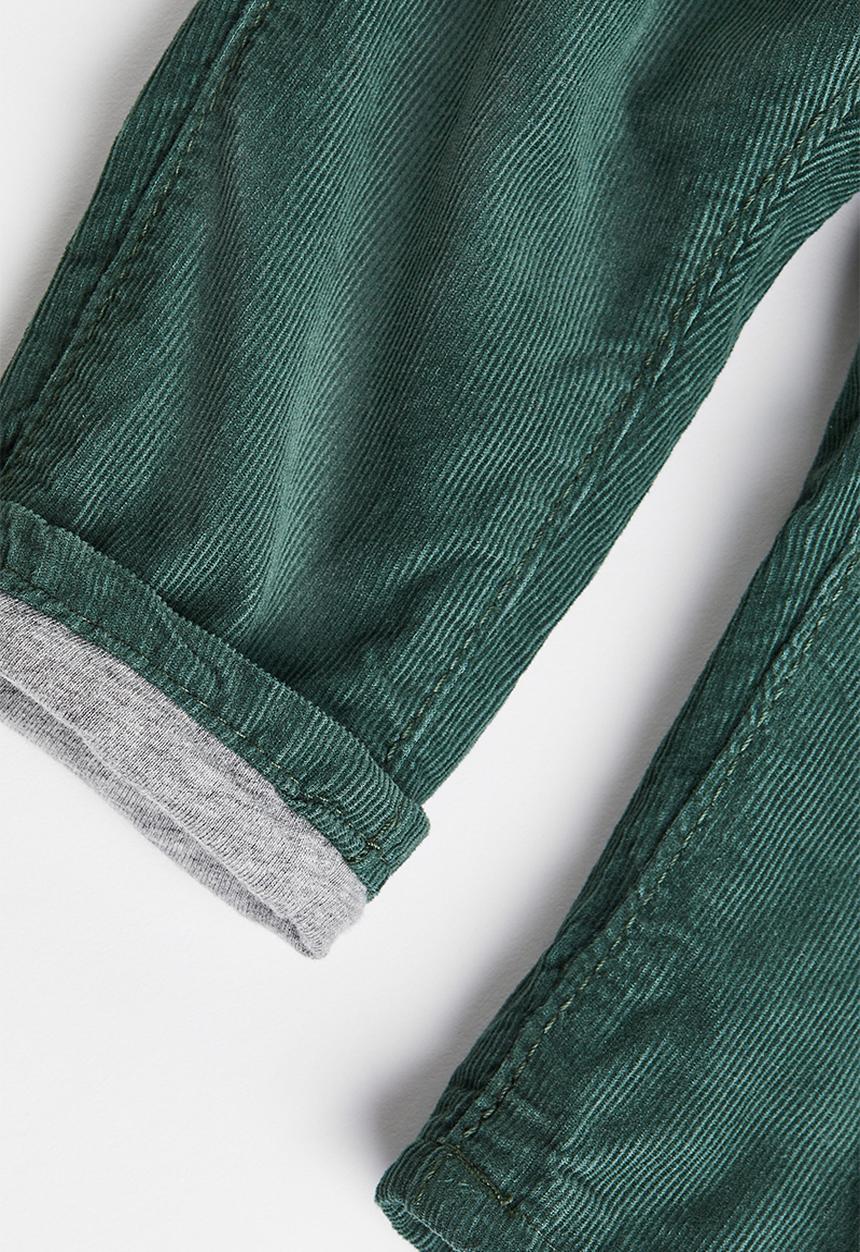 H&M - Fully lined corduroy trousers - dark green
