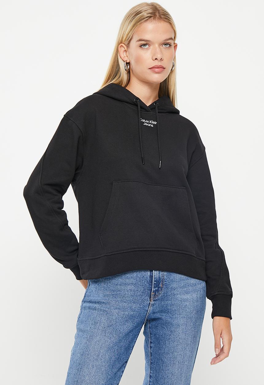 Calvin Klein - Stacked logo hoodie - ck black