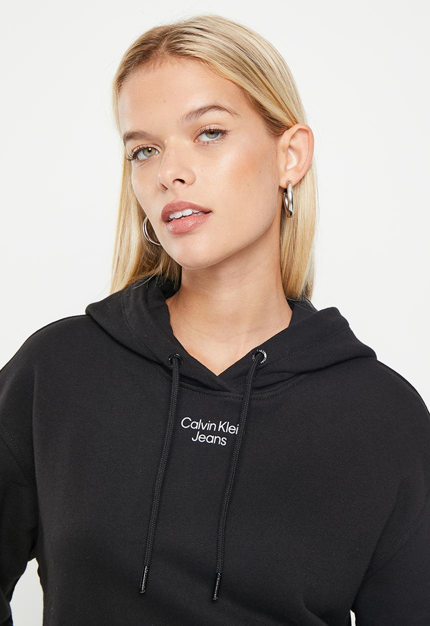 Calvin Klein - Stacked logo hoodie - ck black