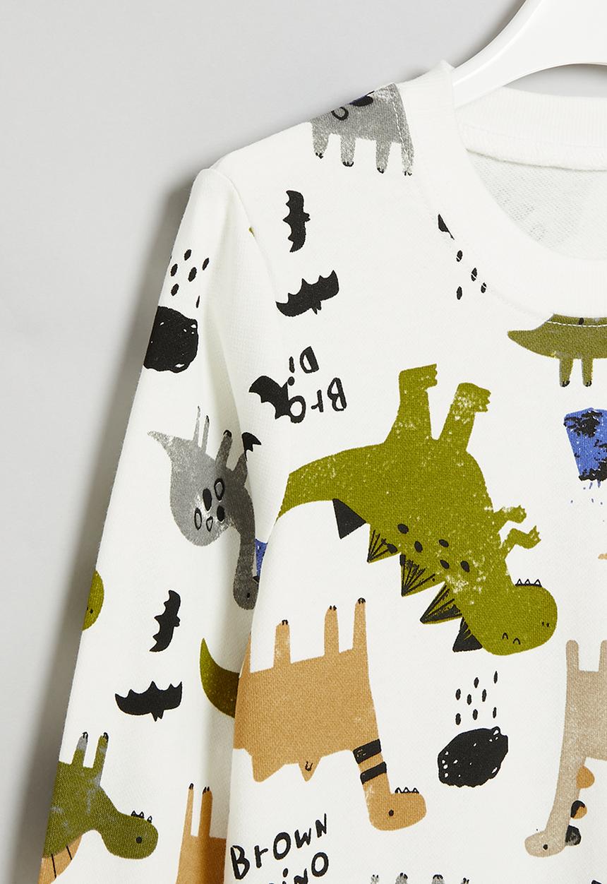 Pop Candy - Dino sweatshirt - white & green
