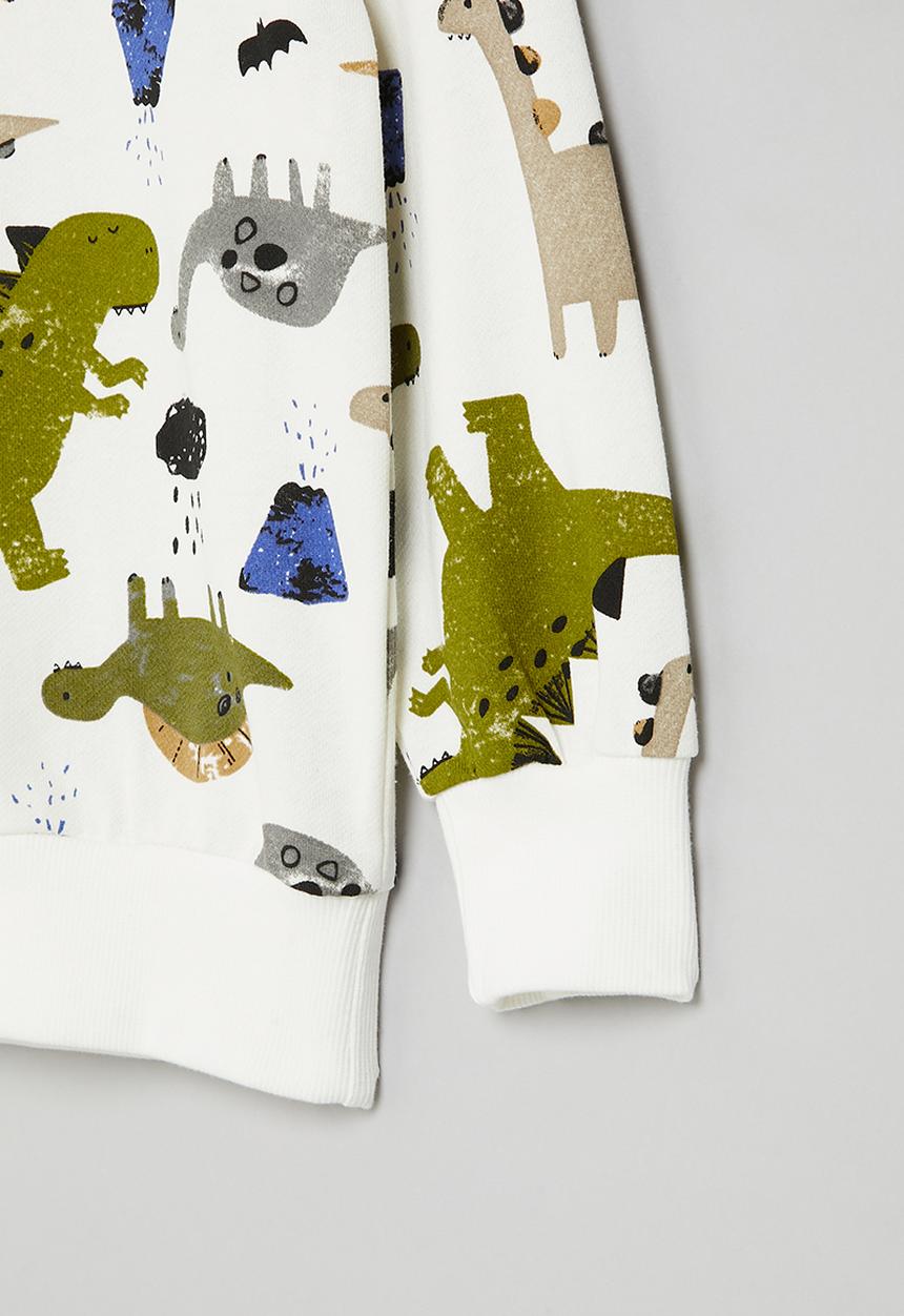 Pop Candy - Dino sweatshirt - white & green