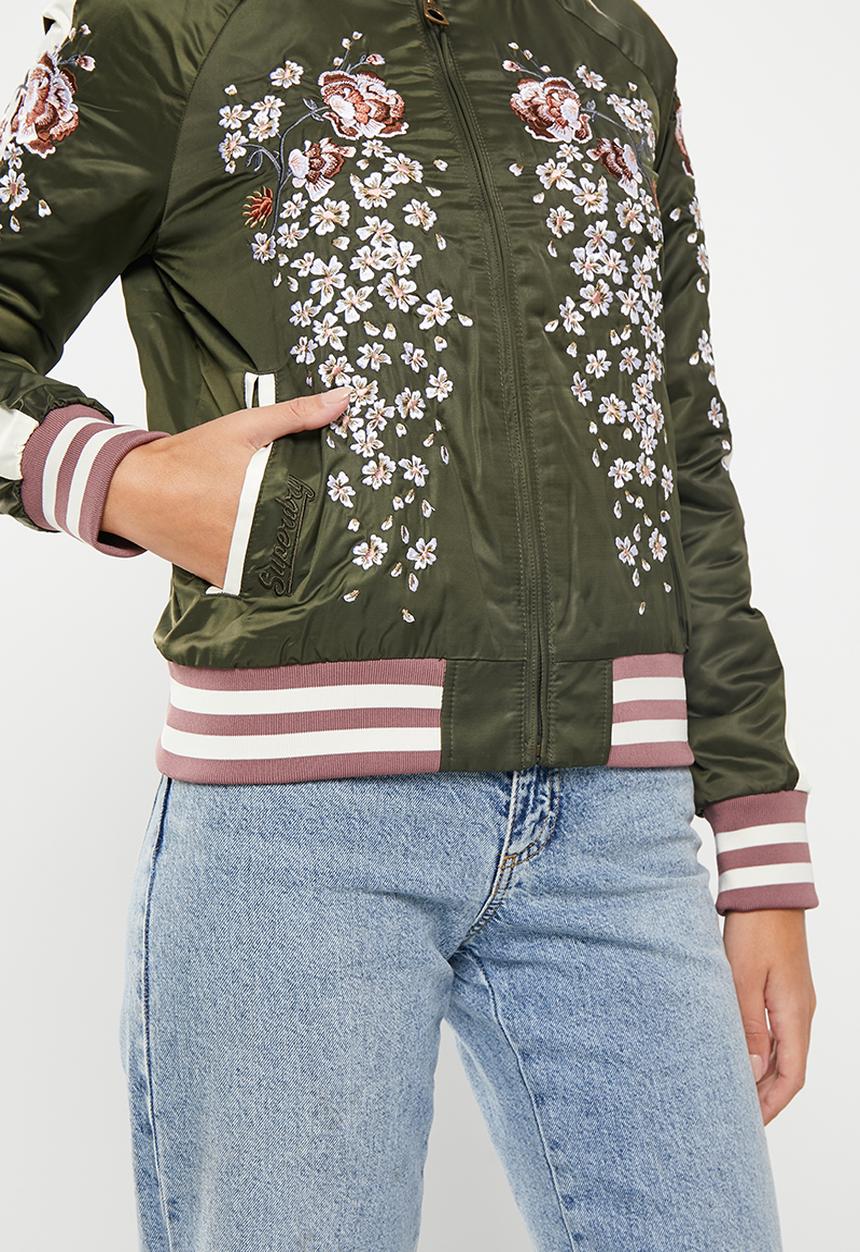 Superdry. - Vintage suikajan bomber - dark grey green