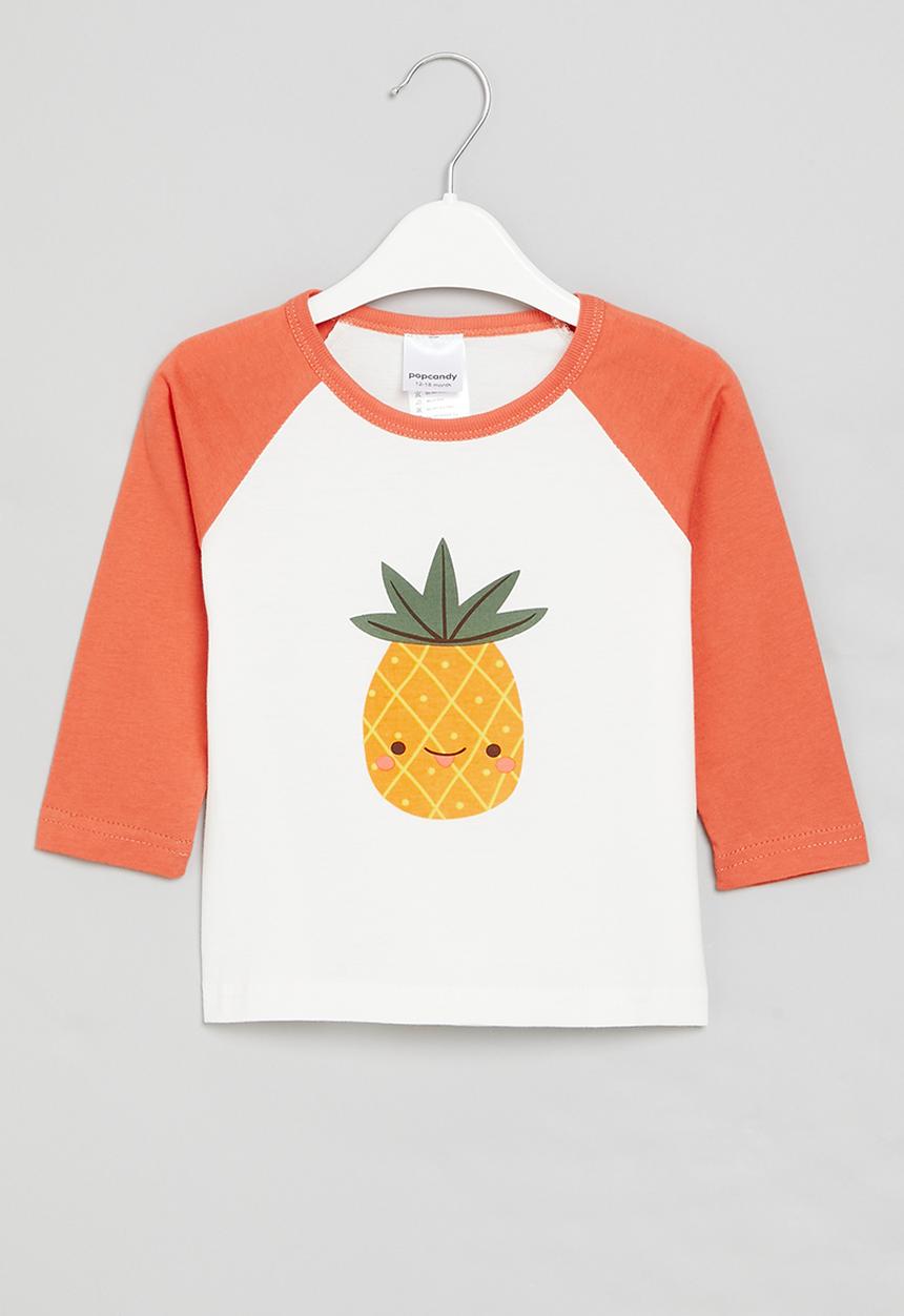 Pop Candy - Pinapple tee - white/orange