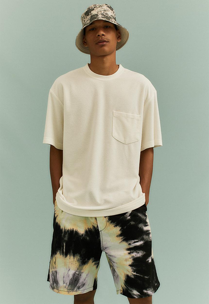 H&M - Relaxed fit terry T-shirt - cream