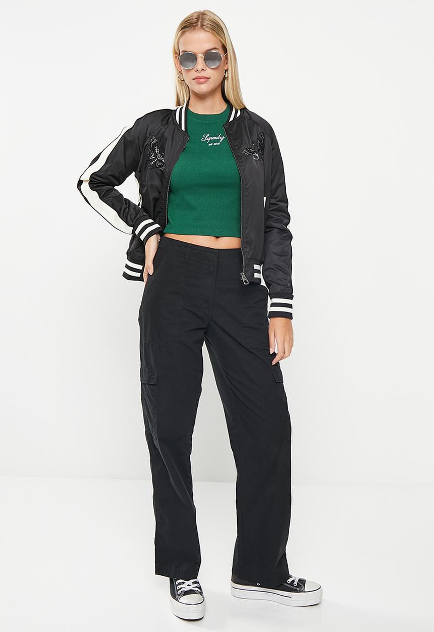 Superdry. - Code sl heritage crop fit tee - mid pine