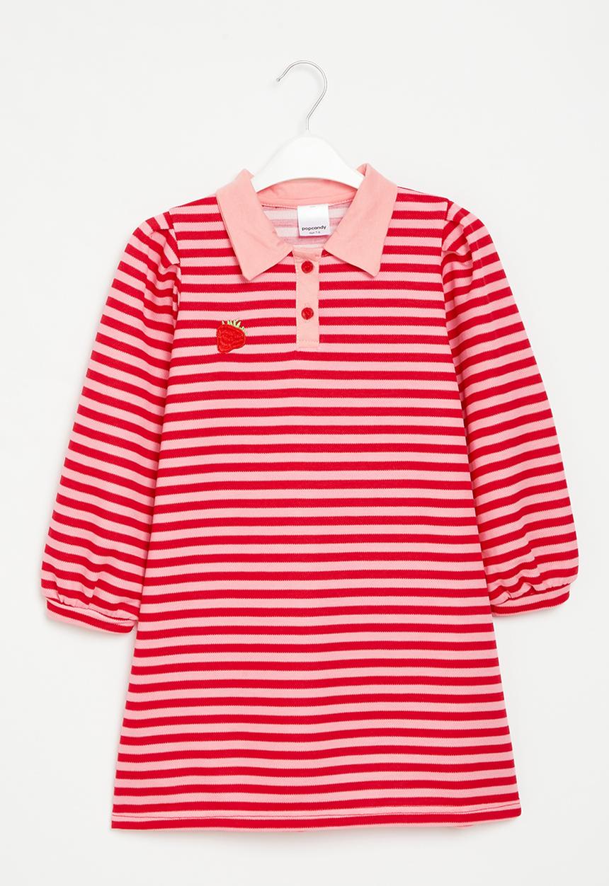 Pop Candy - Stripe golfer dress - red & pink