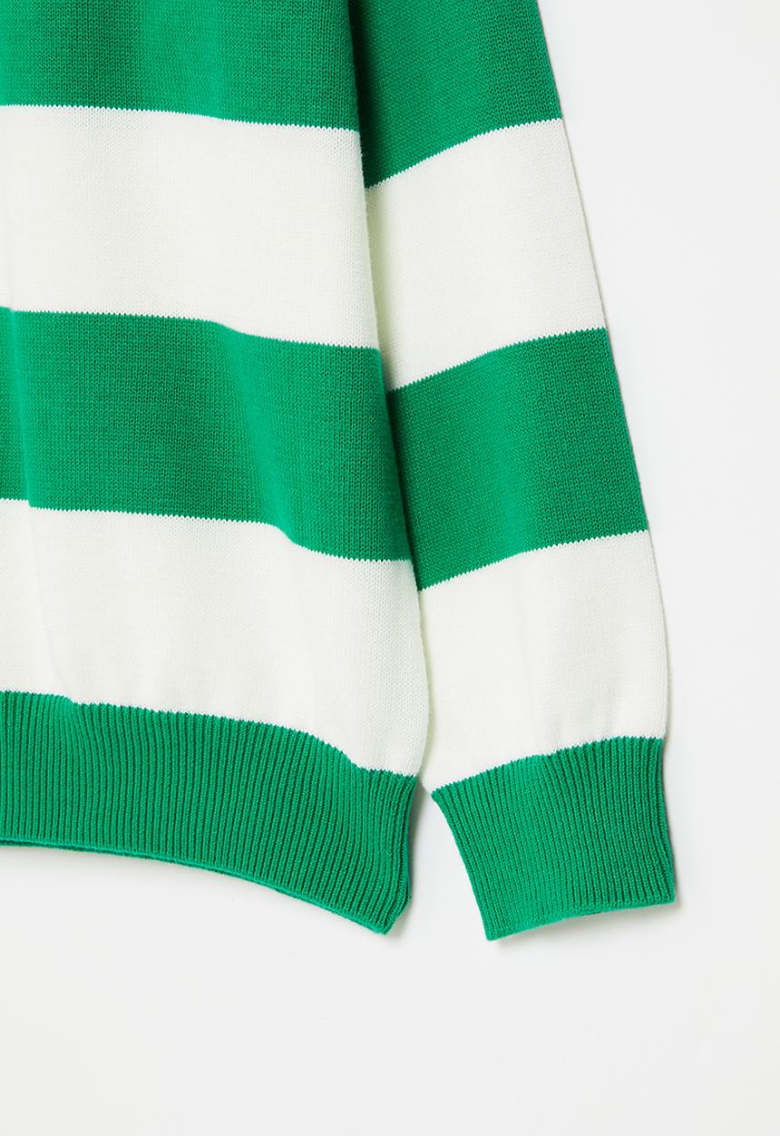 Pop Candy - Stripe jersey with collar - green