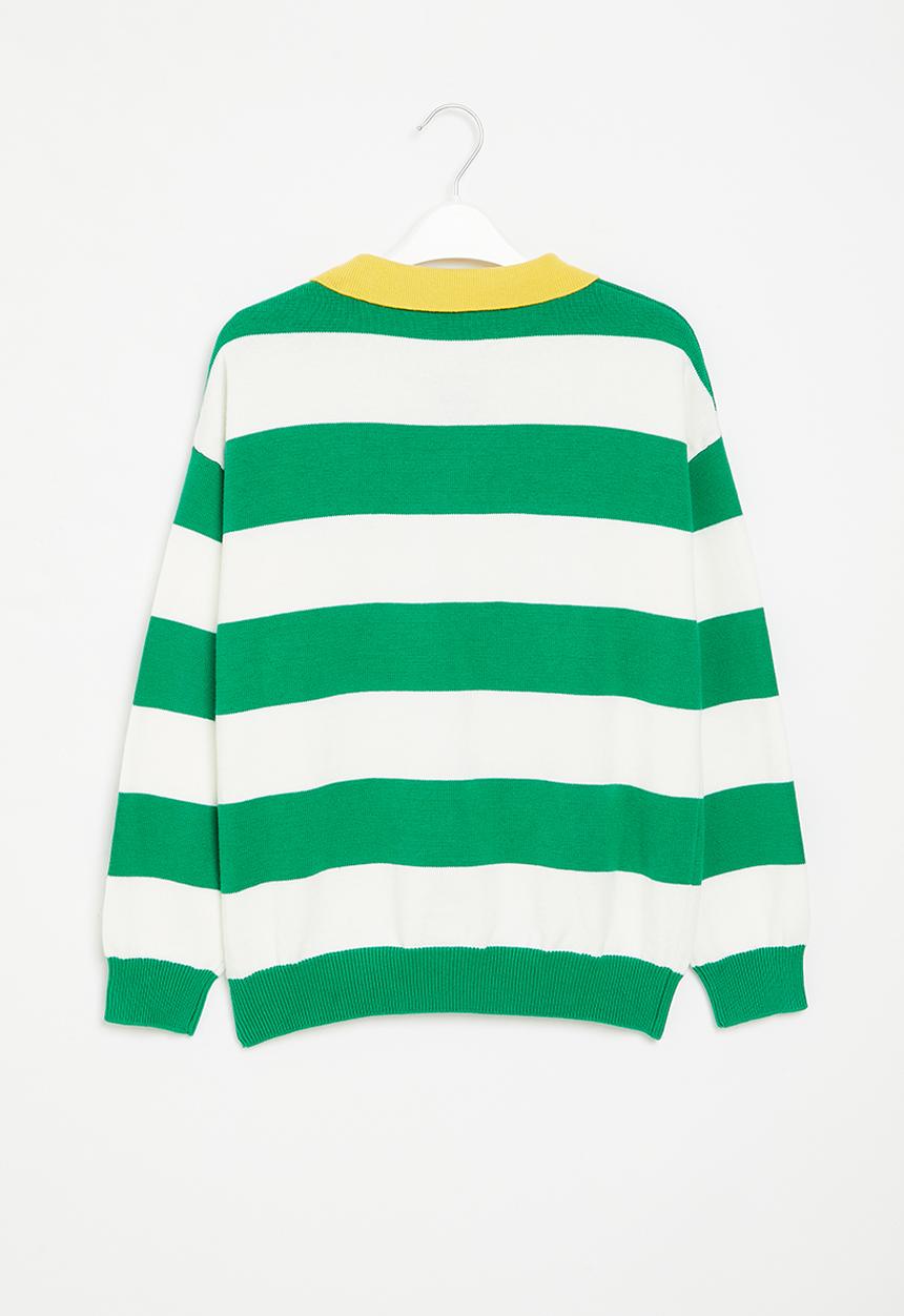 Pop Candy - Stripe jersey with collar - green