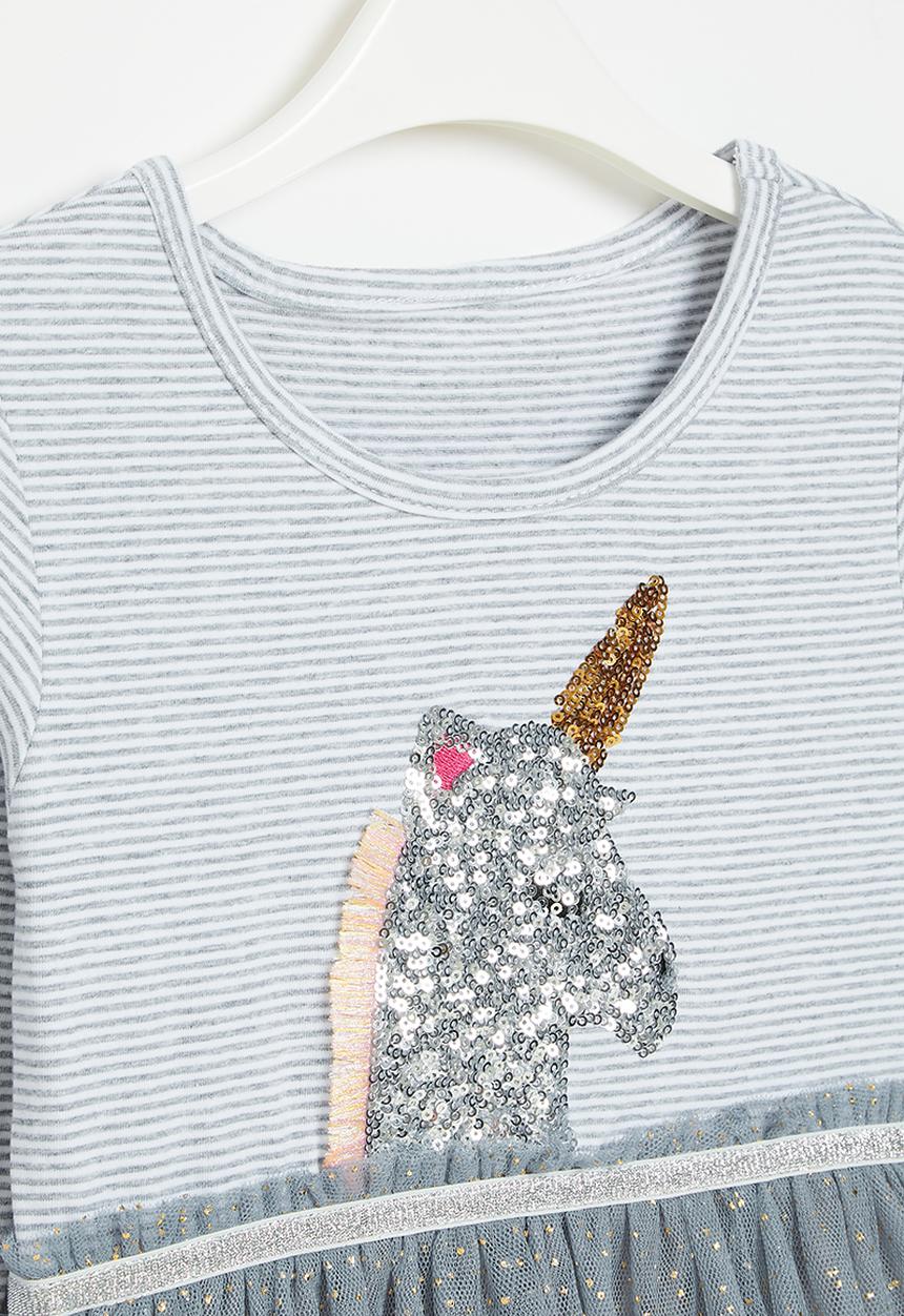 Pop Candy - Unicorn dress - grey