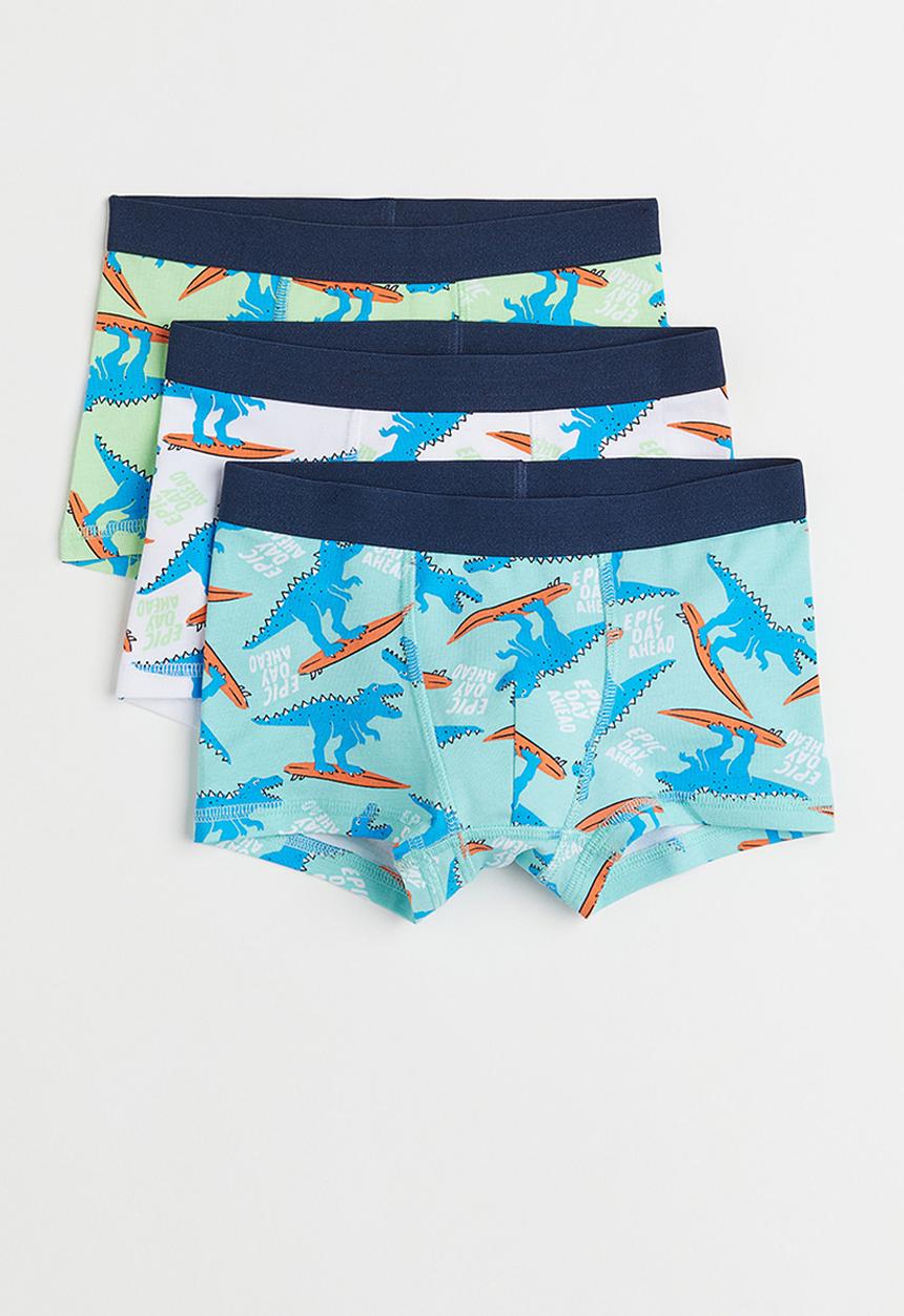H&M - 3-Pack boxer shorts - light green/dinosaurs
