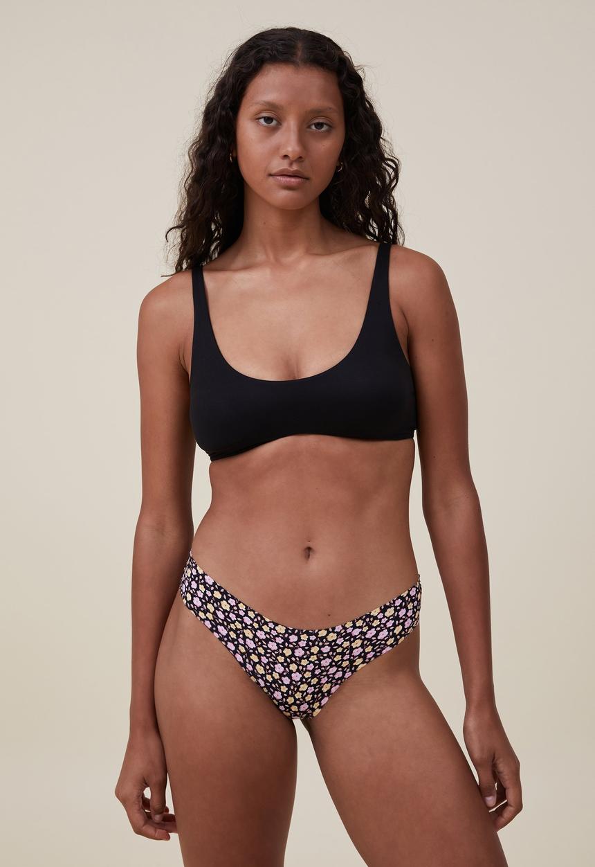 Cotton On - The invisible brasiliano brief - tiny ditsy floral pink black