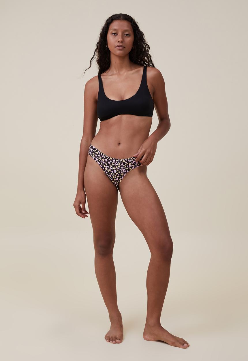 Cotton On - The invisible brasiliano brief - tiny ditsy floral pink black