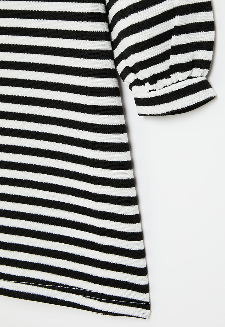 Pop Candy - Stripe golfer dress - black & white