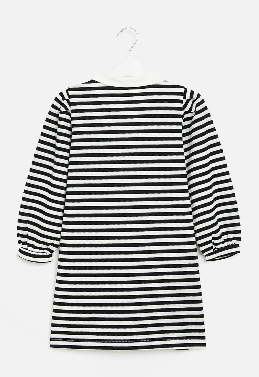 Pop Candy - Stripe golfer dress - black & white