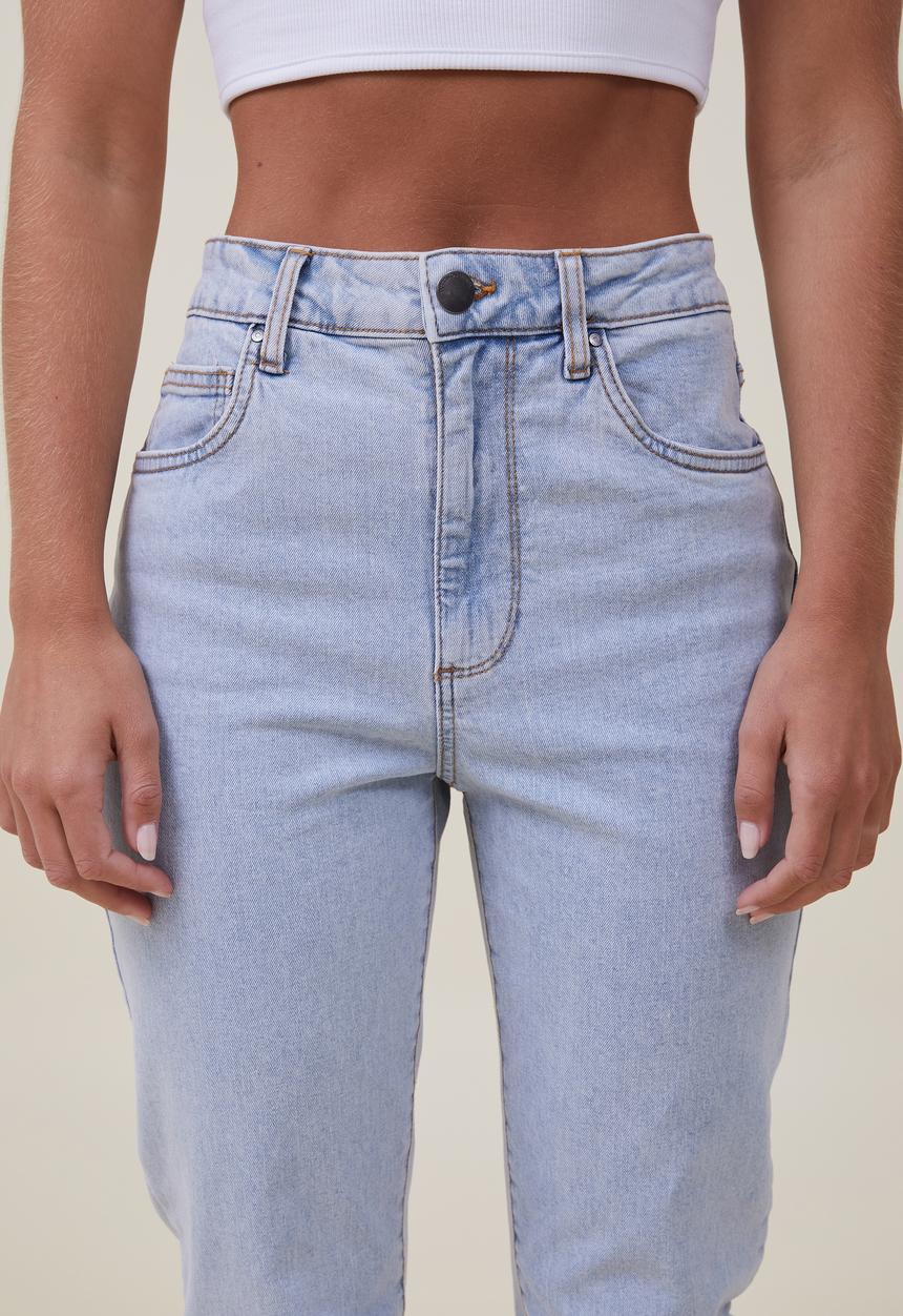 Cotton On - Stretch mom jean - foam blue