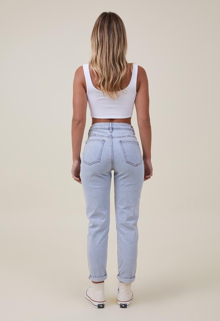 Cotton On - Stretch mom jean - foam blue