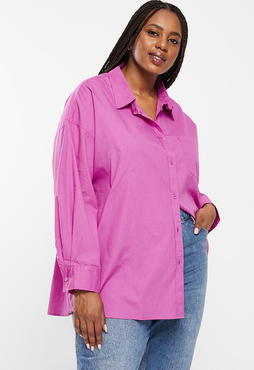 Cotton On - Curve dad shirt - magenta