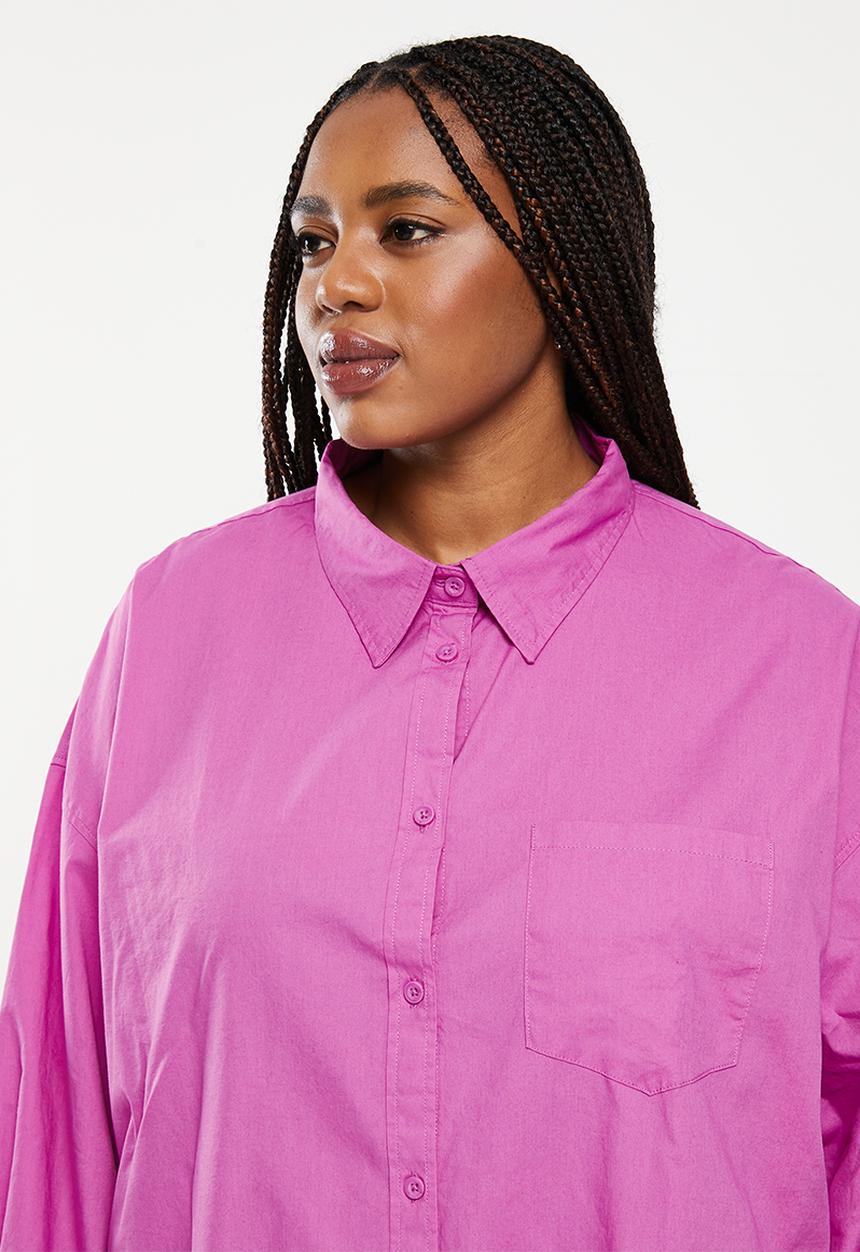 Cotton On - Curve dad shirt - magenta