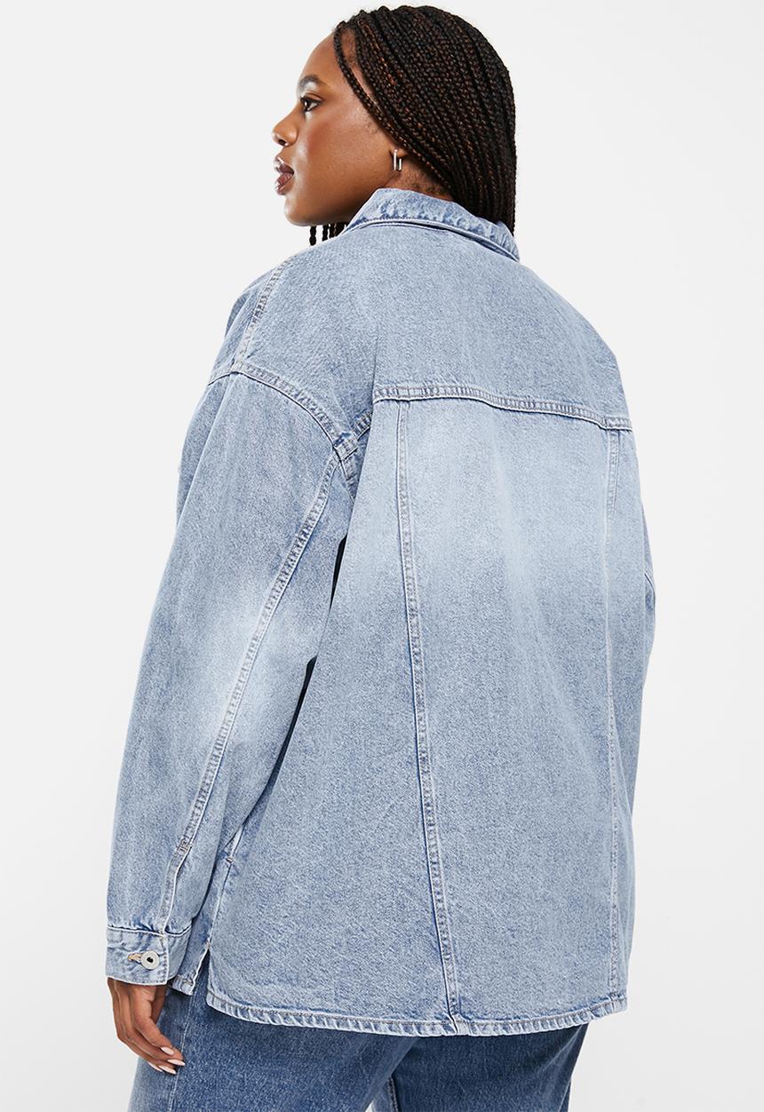 Cotton On - Curve the denim shacket - bells blue