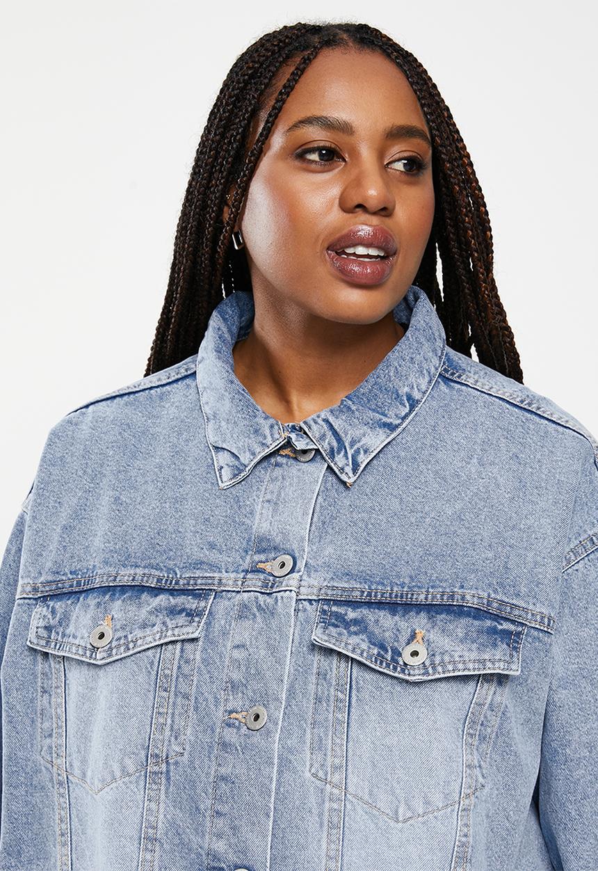 Cotton On - Curve the denim shacket - bells blue