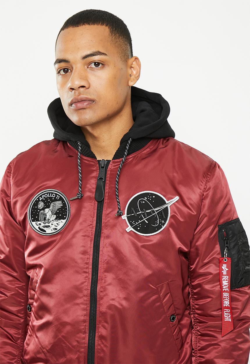 Alpha Industries - Ma-1 vf dark side reflective print - burgundy