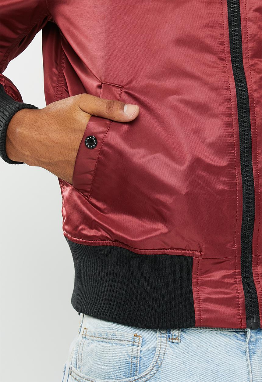 Alpha Industries - Ma-1 vf dark side reflective print - burgundy