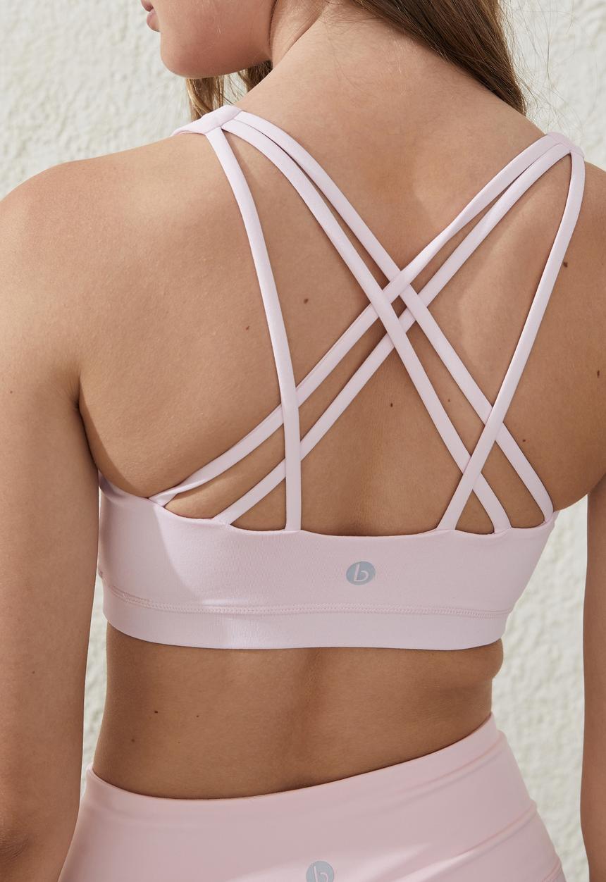 Cotton On - Strappy sports crop - blushing bride