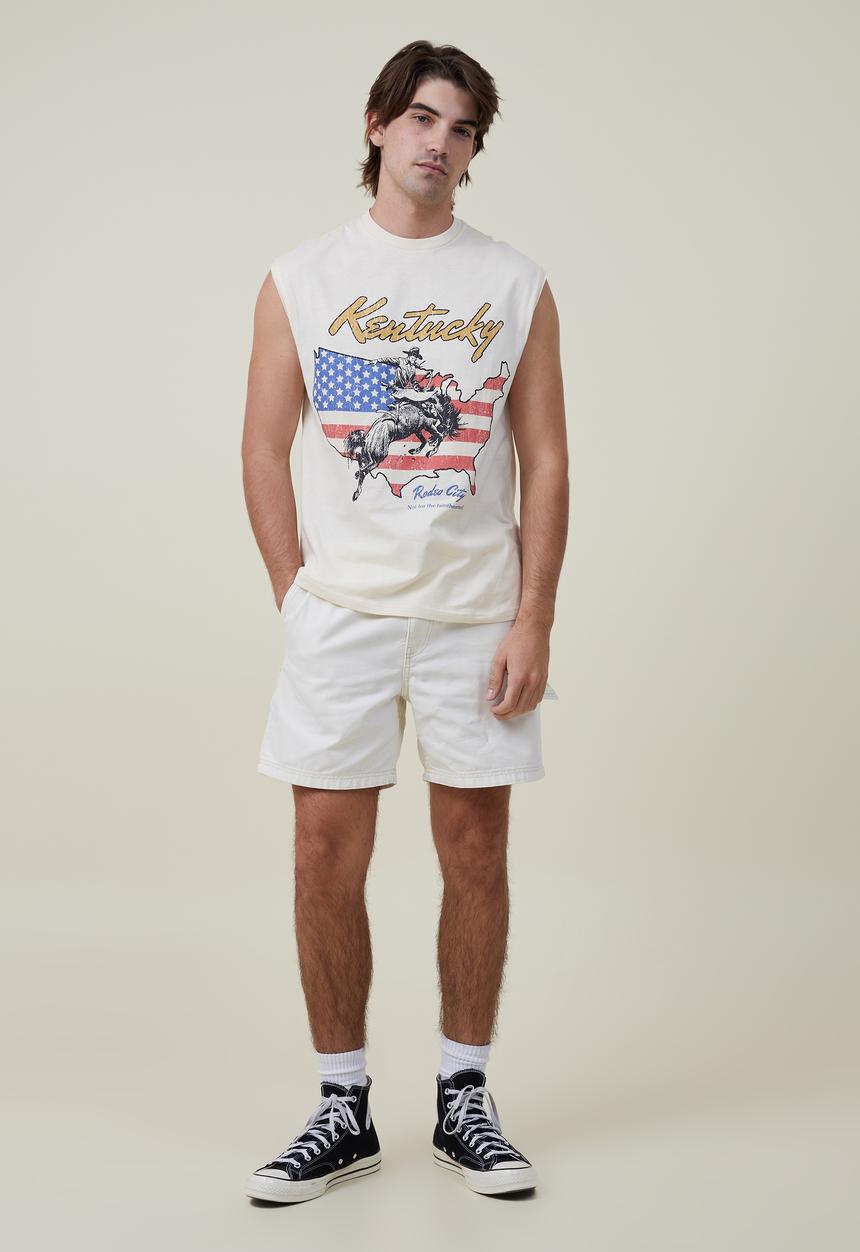 Cotton On - Oversized graphic muscle - bisque/rodeo city
