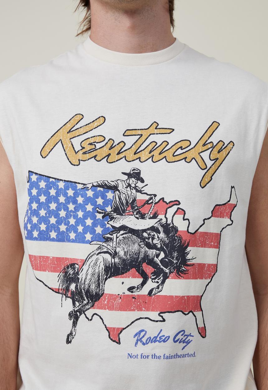 Cotton On - Oversized graphic muscle - bisque/rodeo city