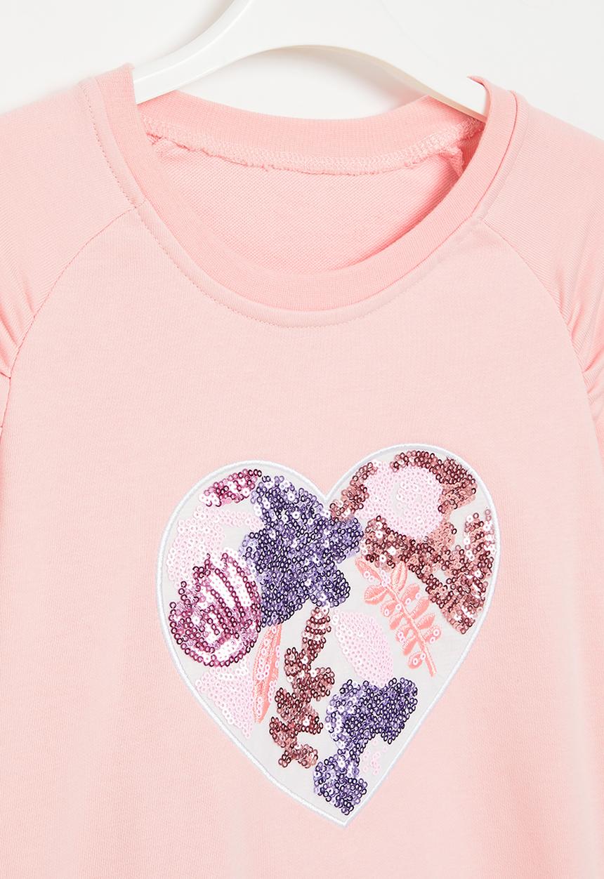 Pop Candy - Girls heart sweatshirt - pink