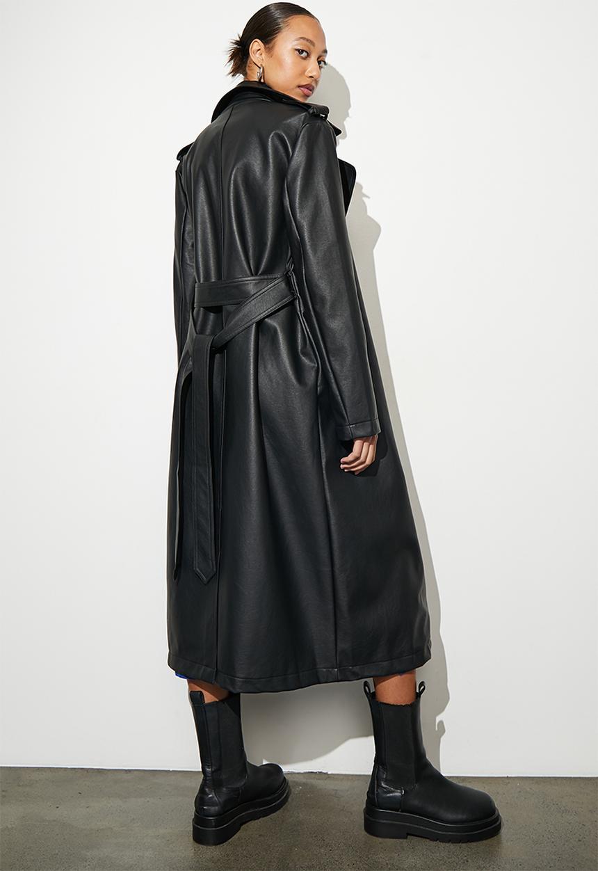 Superbalist - Pu trench - black
