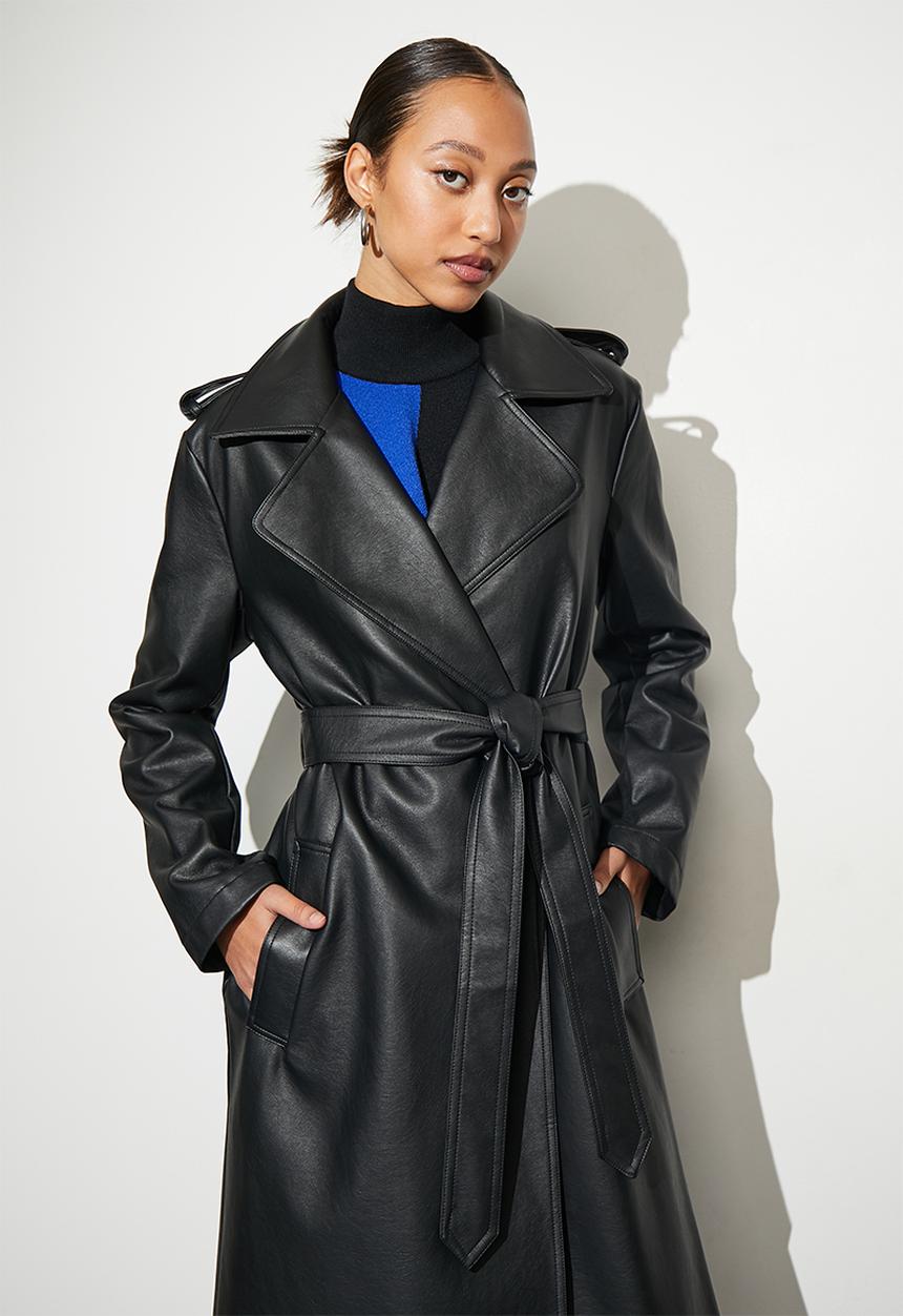 Superbalist - Pu trench - black
