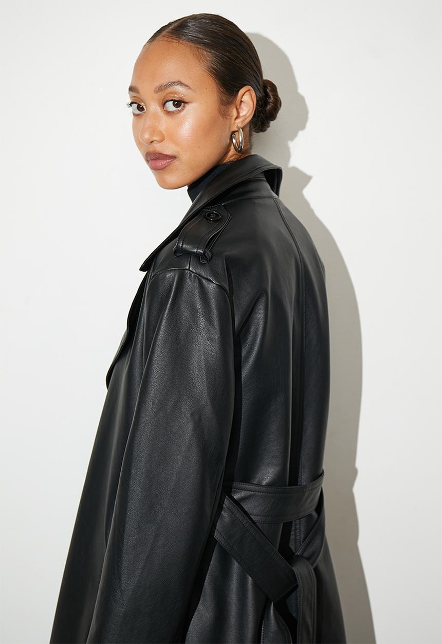 Superbalist - Pu trench - black