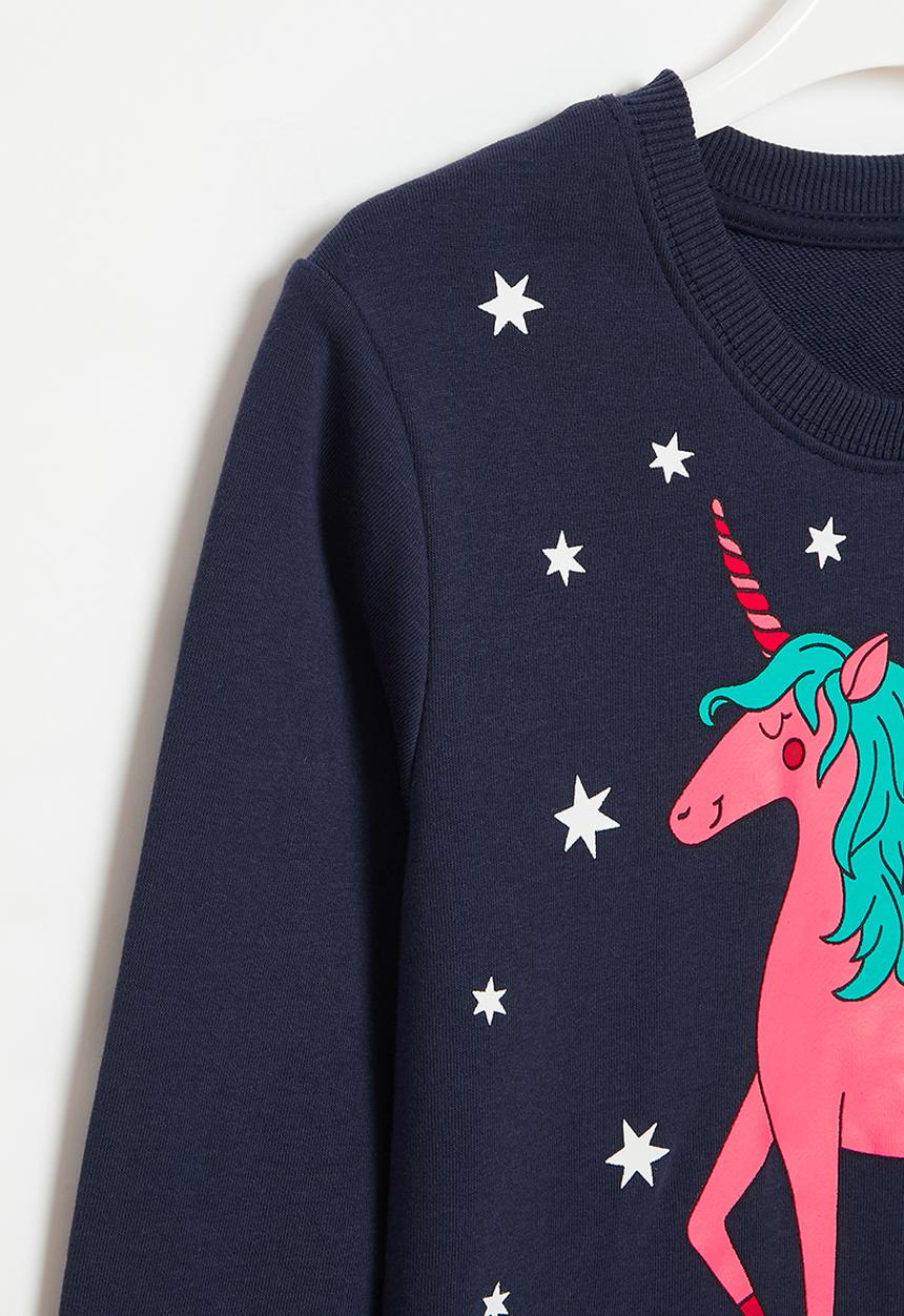 Pop Candy - Girls unicorn sweatshirt - navy