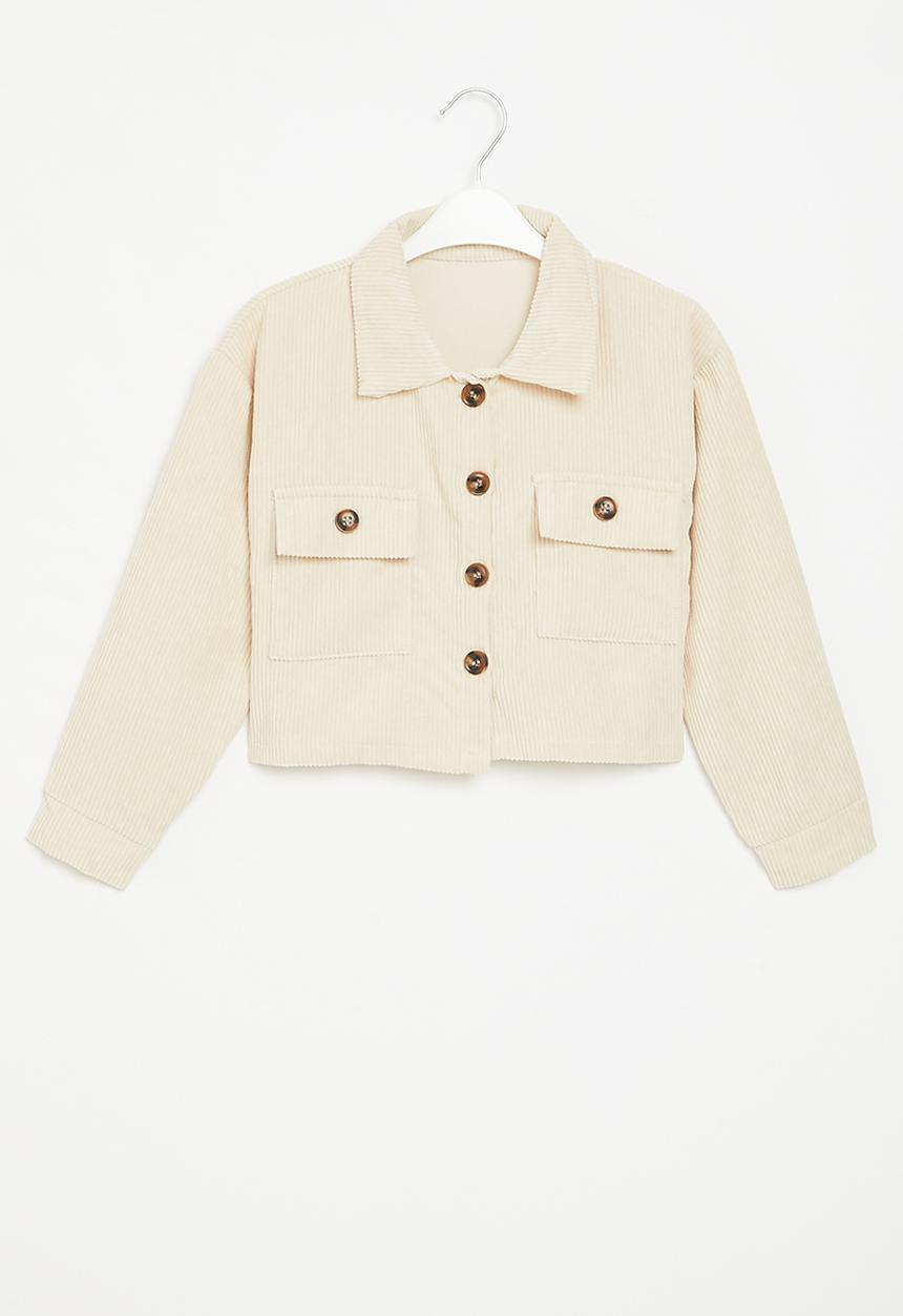 Pop Candy - Girls crop shacket - ecru
