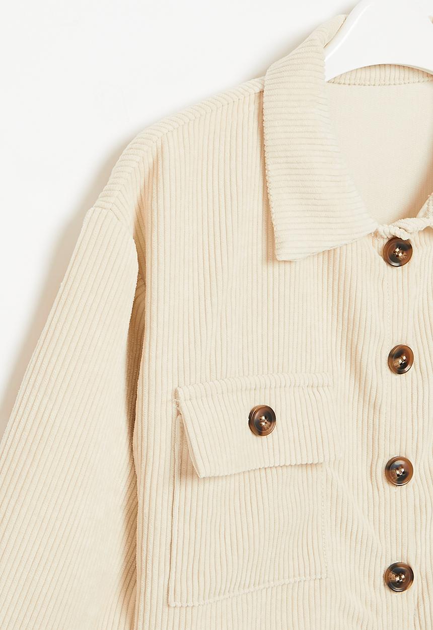 Pop Candy - Girls crop shacket - ecru