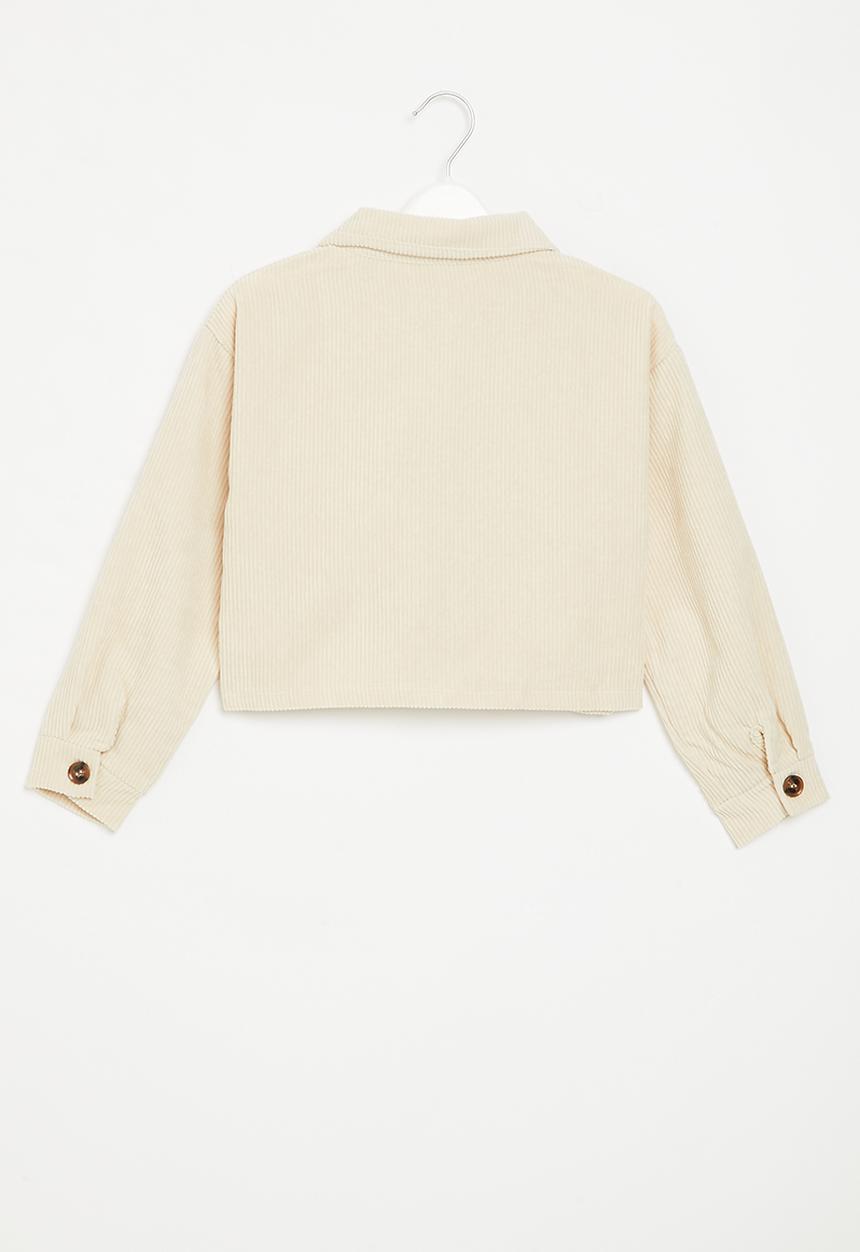 Pop Candy - Girls crop shacket - ecru