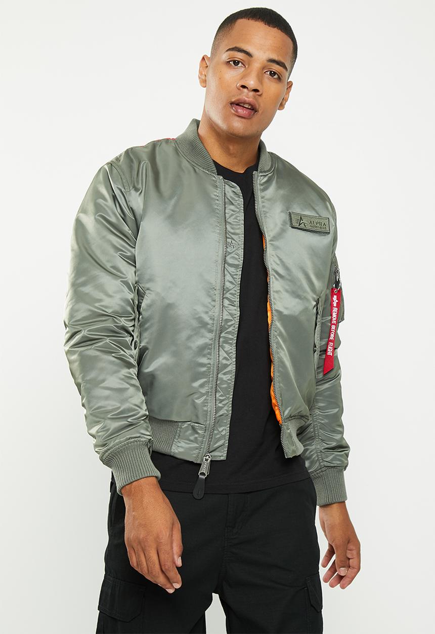 Alpha Industries - Ma-1 vf  fighter squad reversible back print - vintage green