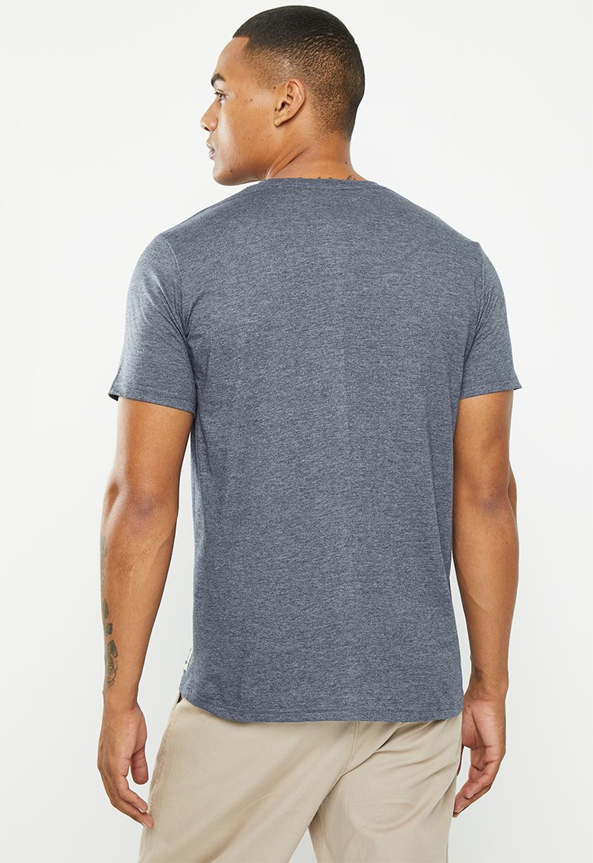 Holmes Bro's - Delux combi short sleeve tee - pewter melange