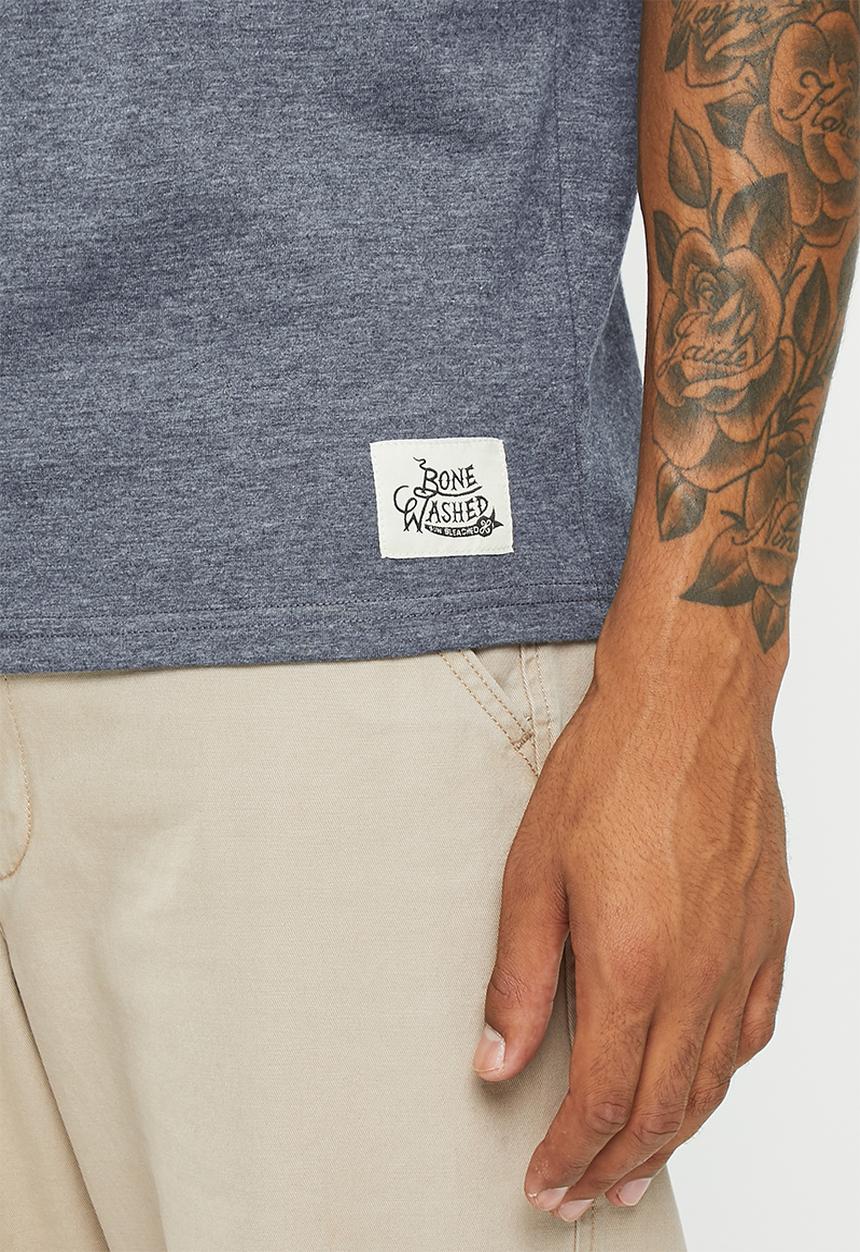 Holmes Bro's - Delux combi short sleeve tee - pewter melange