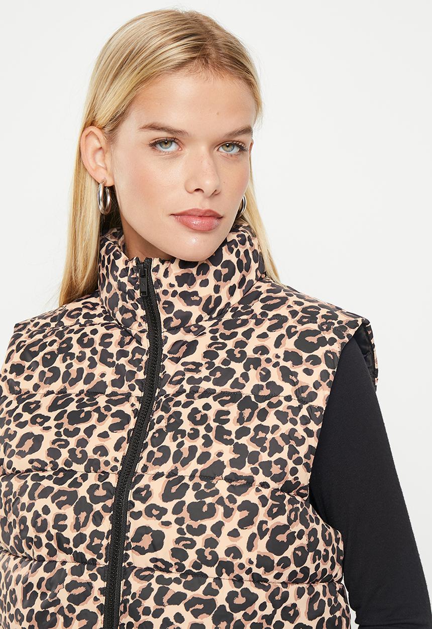 Noisy May - Marcus printed vest  - black & stone