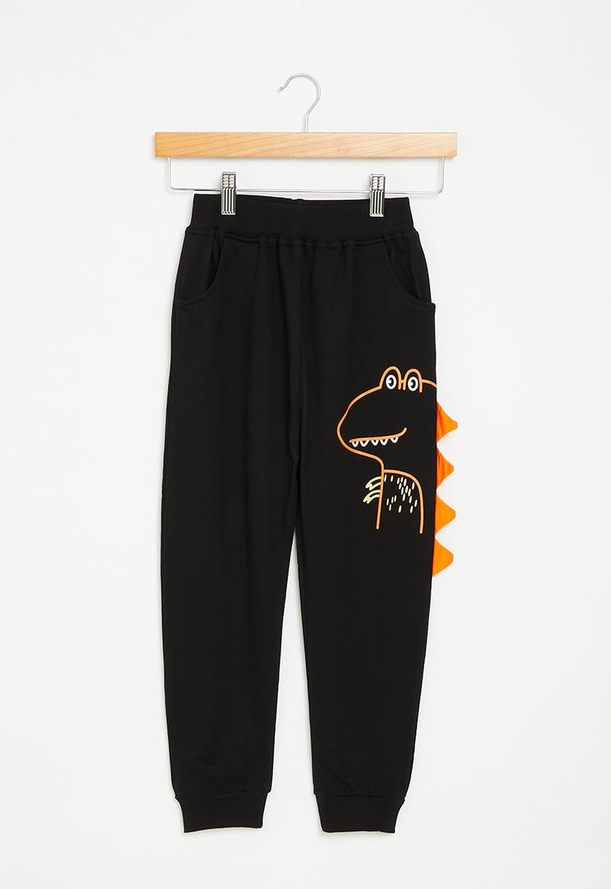 Pop Candy - Dino sweatpants - black & orange