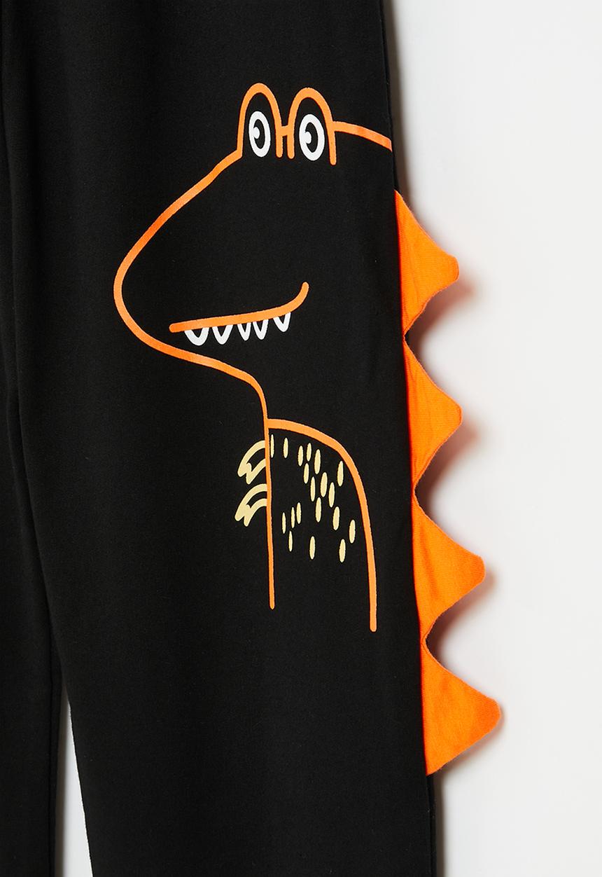 Pop Candy - Dino sweatpants - black & orange