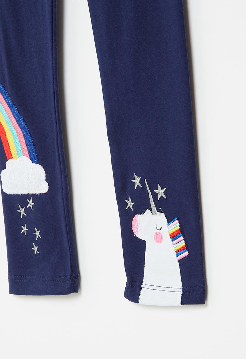 Pop Candy - Girls unicorn legging - navy