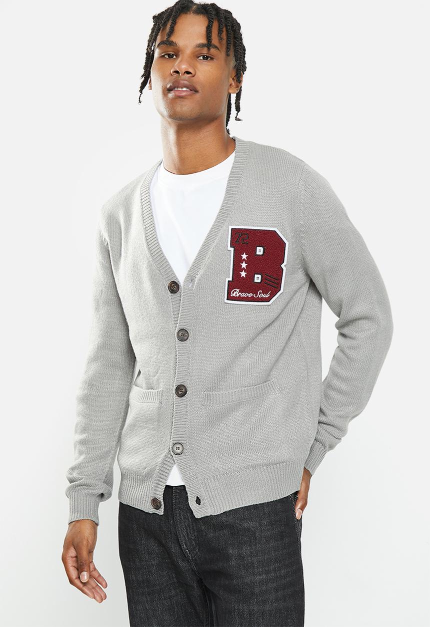Brave Soul - Septimus knitwear - silver grey