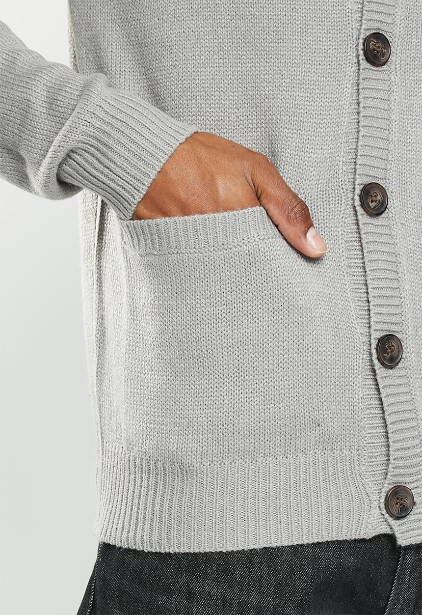 Brave Soul - Septimus knitwear - silver grey