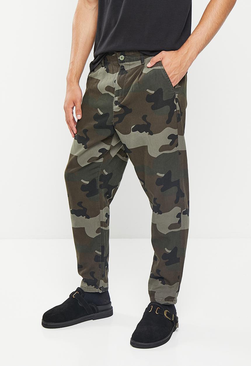 Only & Sons - Onsdew tap camo canwas pants - olive