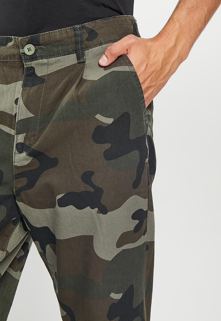 Only & Sons - Onsdew tap camo canwas pants - olive