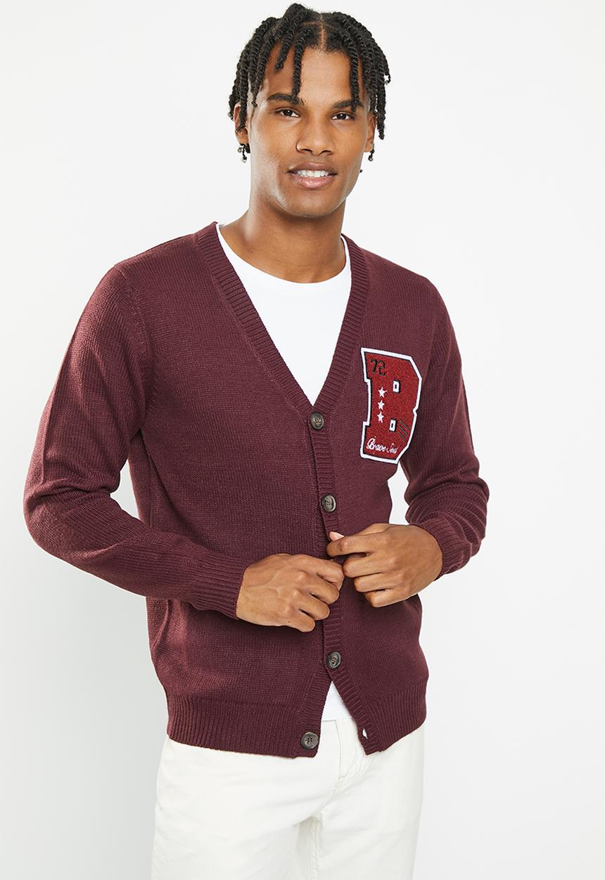Brave Soul - Septimus knitwear - deep maroon