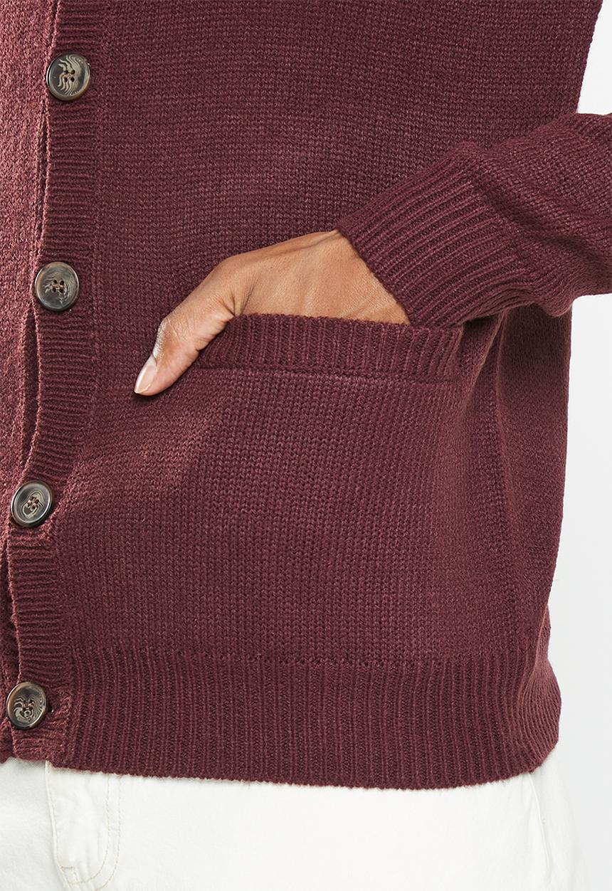 Brave Soul - Septimus knitwear - deep maroon